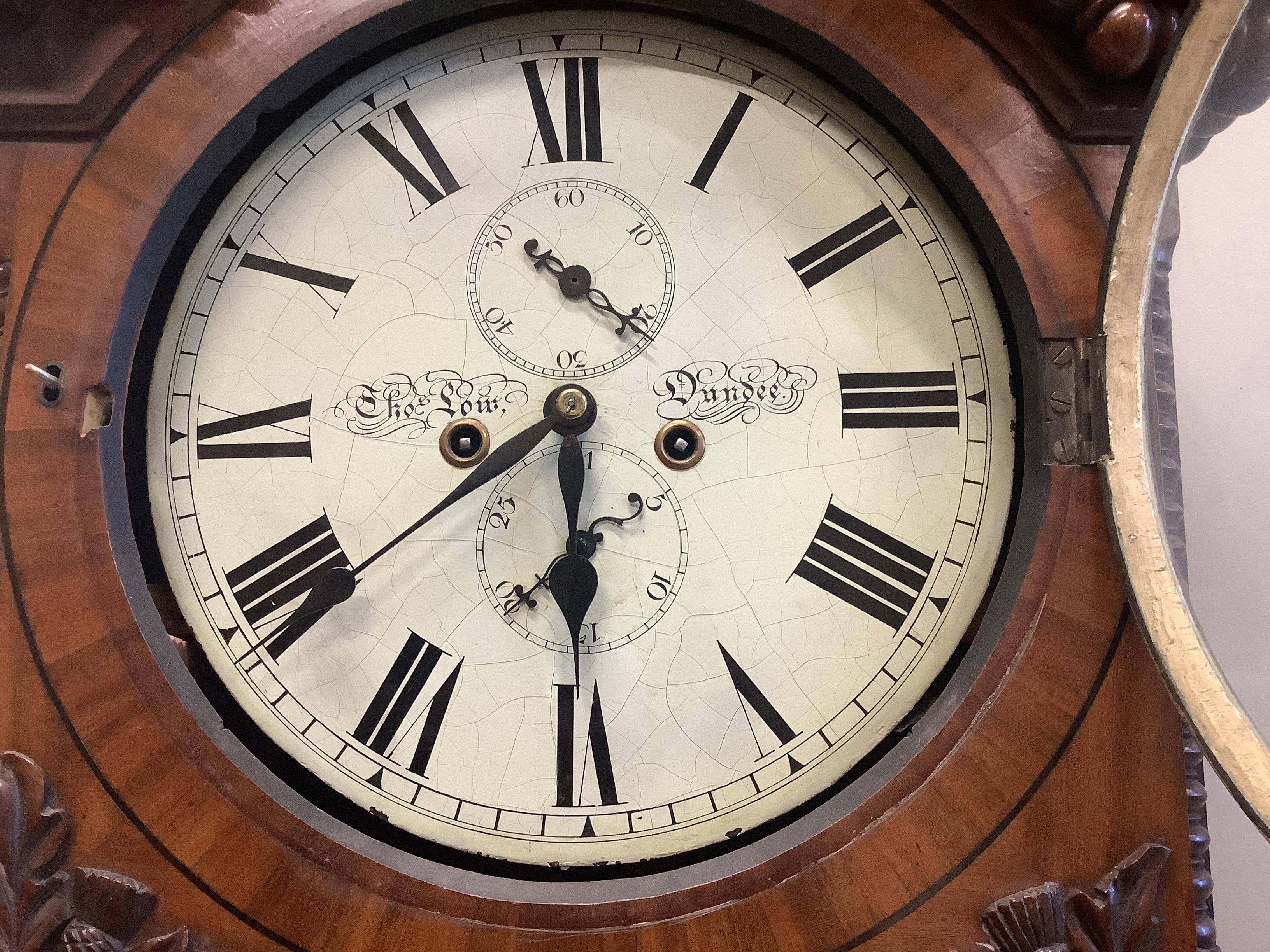 A Victorian mahogany eight day longcase clock marked Thomas Low of Dundee, height 200cm